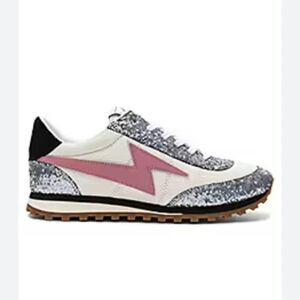 NWOB Marc Jacobs Astor bolt lighting women's glitter leather sneakers 7.5